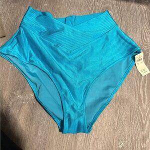 Aerie Blue High-Waisted Bikini Bottom